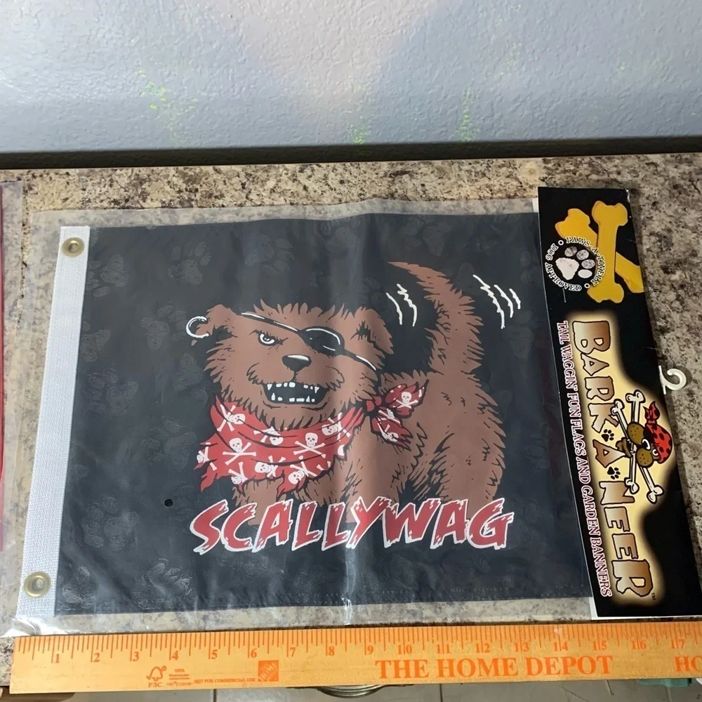 Scallywag flags: Pirate Dog 2 Sided, Weather Resist Flag New